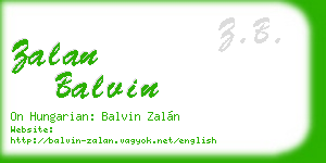 zalan balvin business card