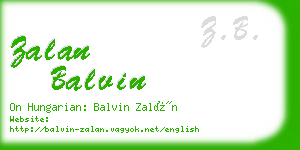 zalan balvin business card